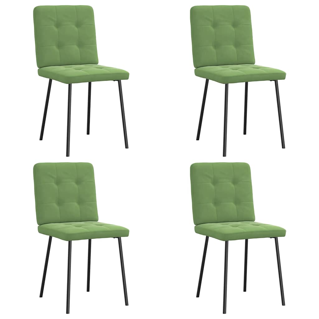 Chaises à manger lot de 4 vert clair velours Chaises de cuisine vidaXL