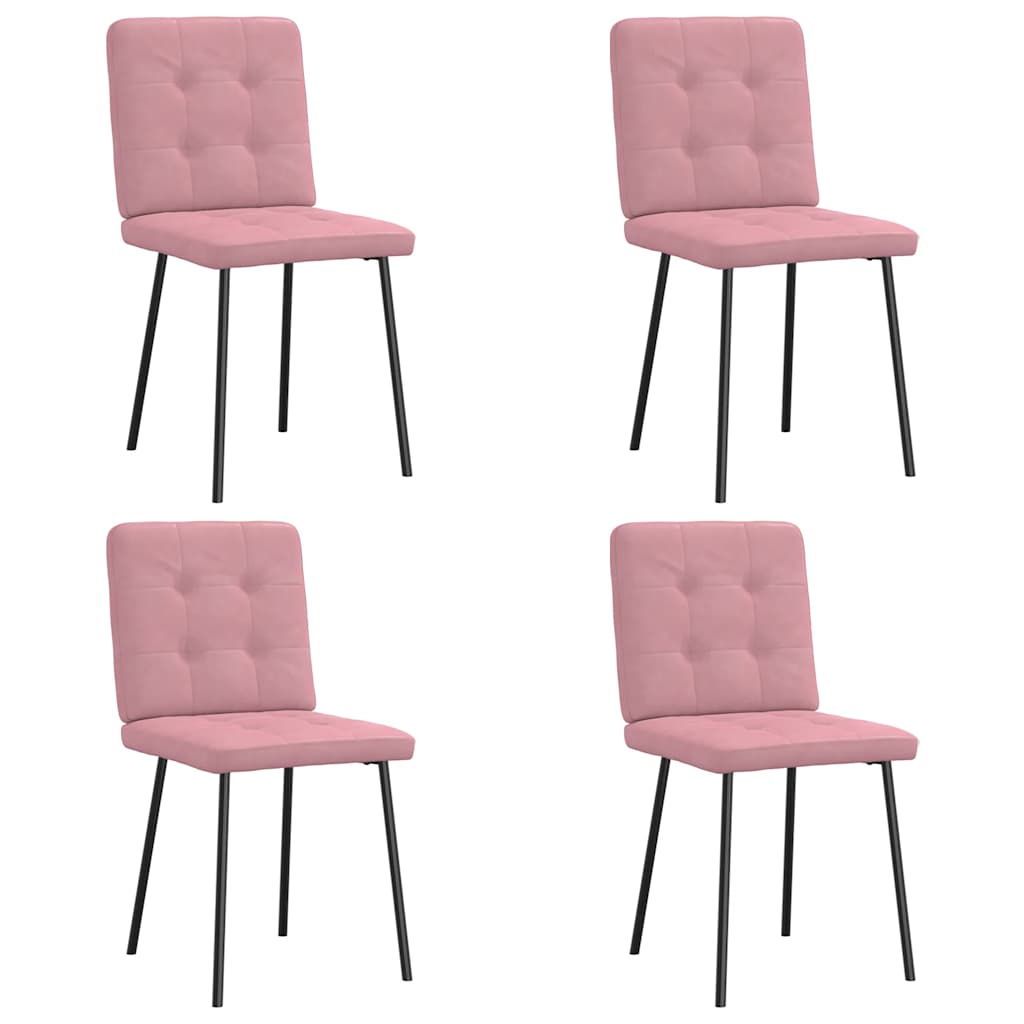 Chaises à manger lot de 4 Rose Velours Chaises de cuisine vidaXL