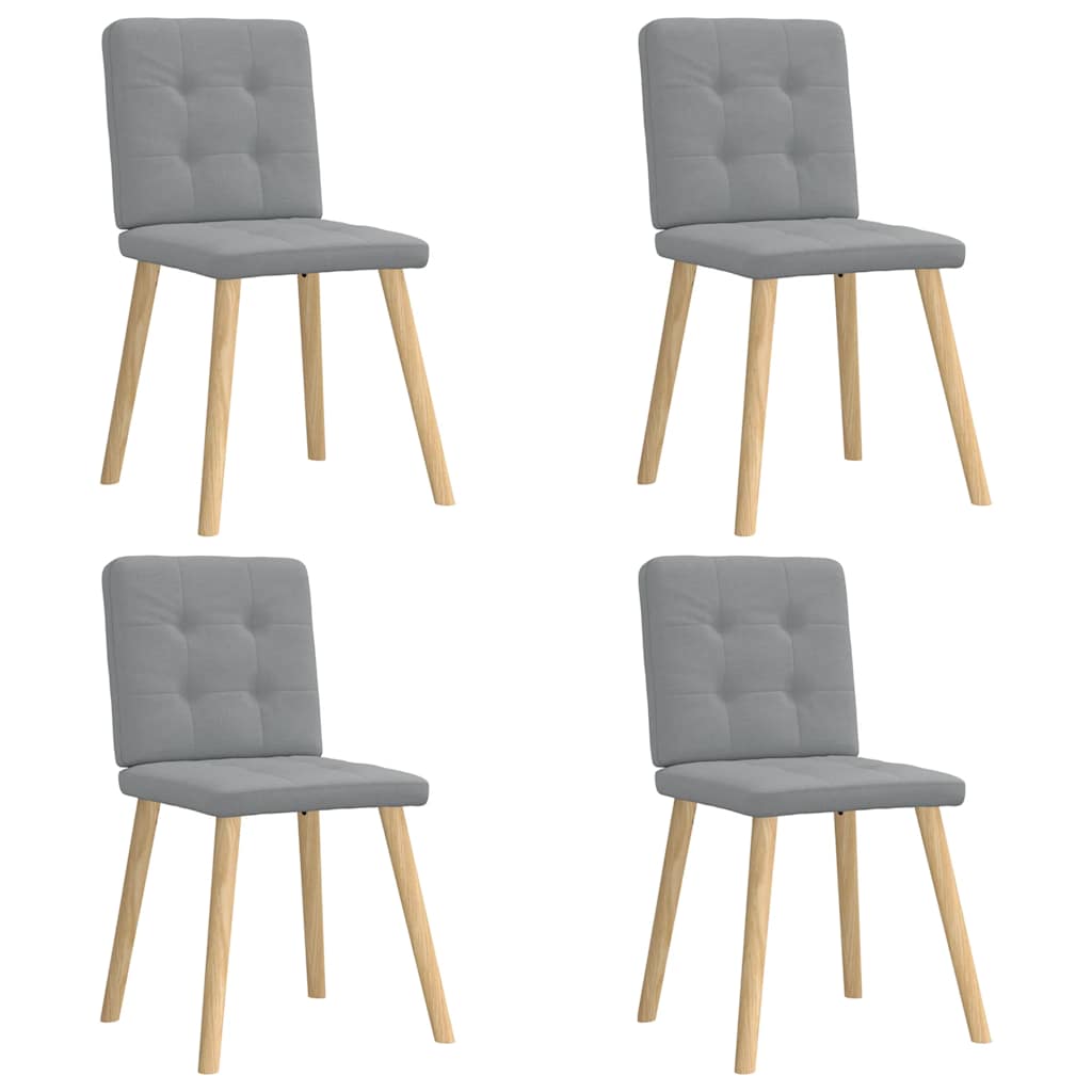 Chaises à manger lot de 4 gris clair tissu Chaises de cuisine vidaXL