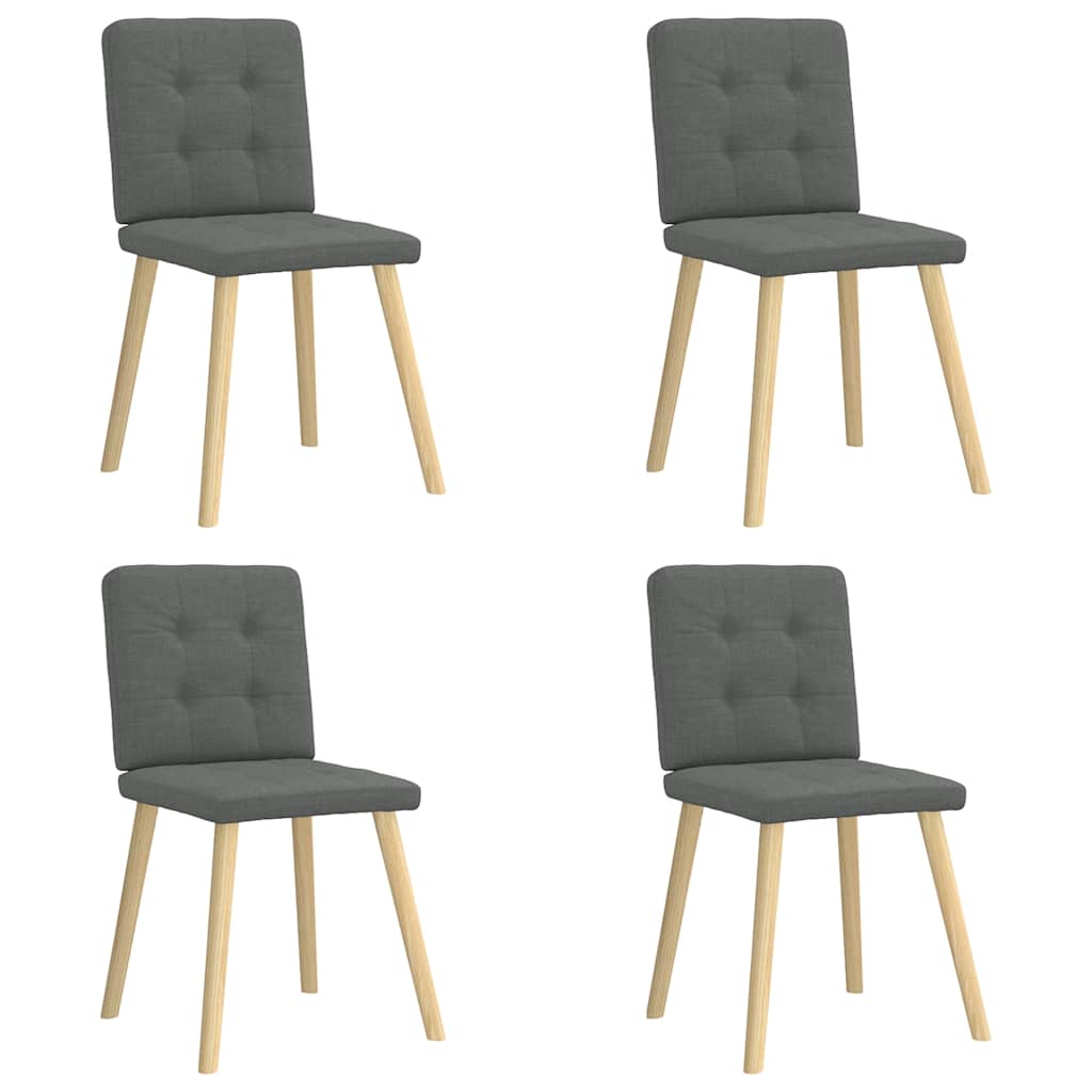 Chaises à manger lot de 4 gris foncé tissu Chaises de cuisine vidaXL