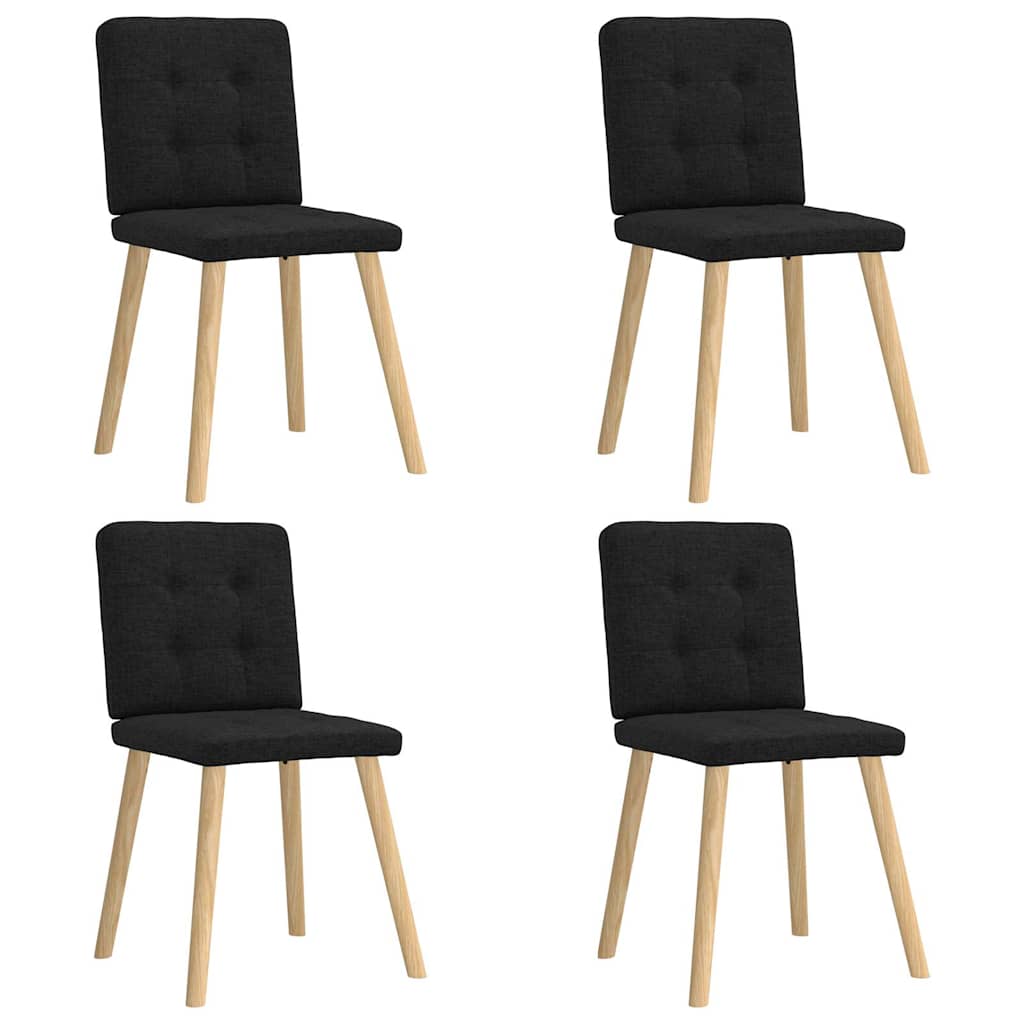 Chaises à manger lot de 4 noir tissu Chaises de cuisine vidaXL