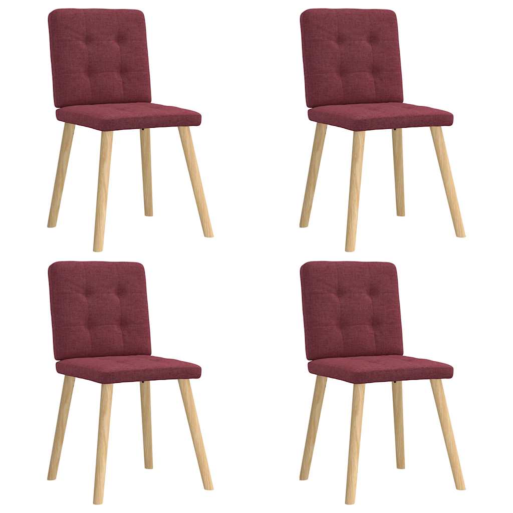 Chaises à manger lot de 4 rouge bordeaux tissu Chaises de cuisine vidaXL