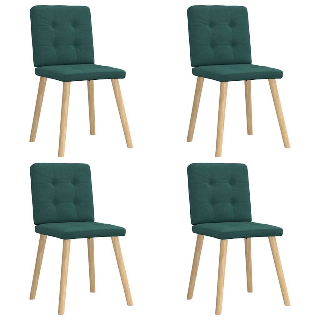 Chaises à manger lot de 4 vert foncé tissu Chaises de cuisine vidaXL