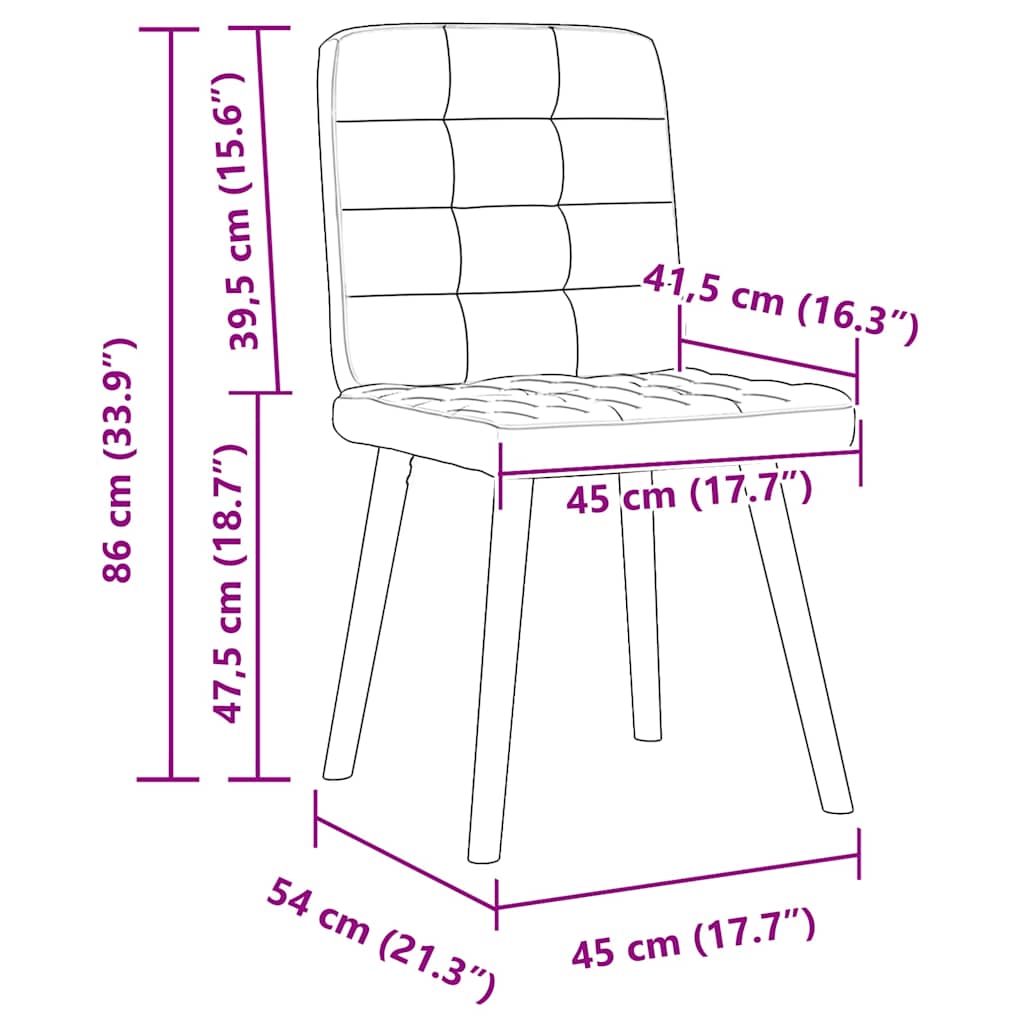 Chaises à manger lot de 4 gris clair tissu Chaises de cuisine vidaXL