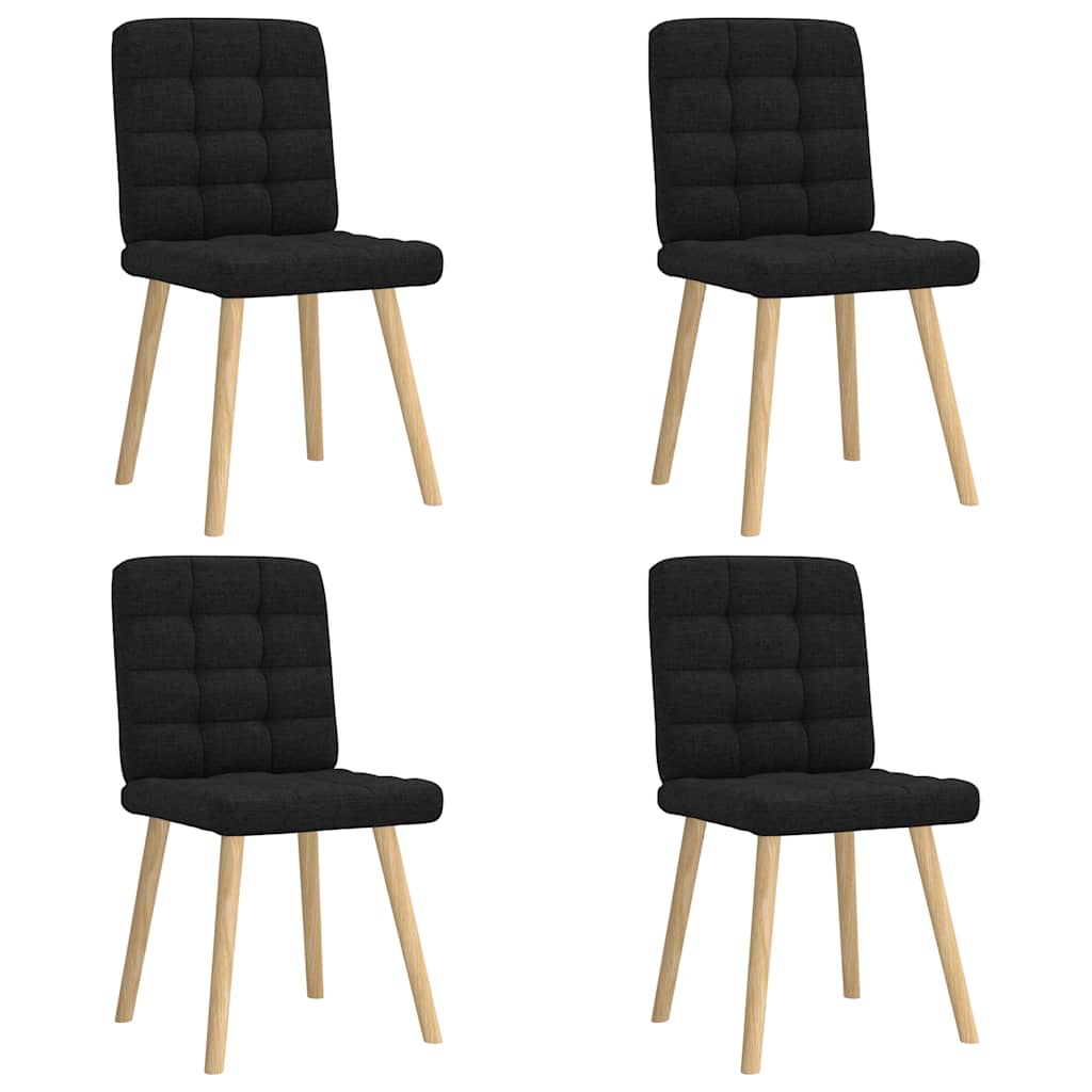 Chaises à manger lot de 4 noir tissu Chaises de cuisine vidaXL