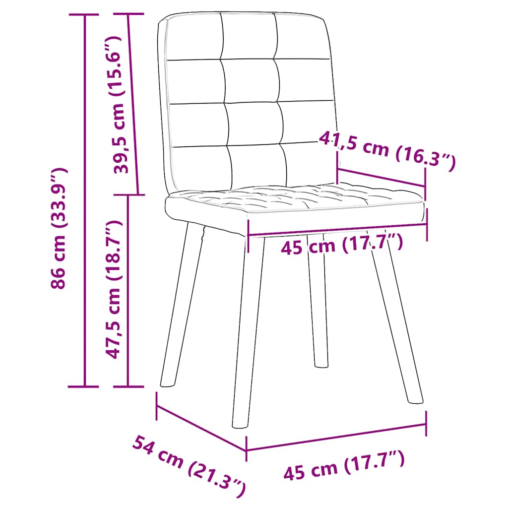 Chaises à manger lot de 4 noir tissu Chaises de cuisine vidaXL