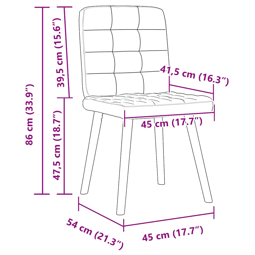 Chaises à manger lot de 4 rouge bordeaux tissu Chaises de cuisine vidaXL