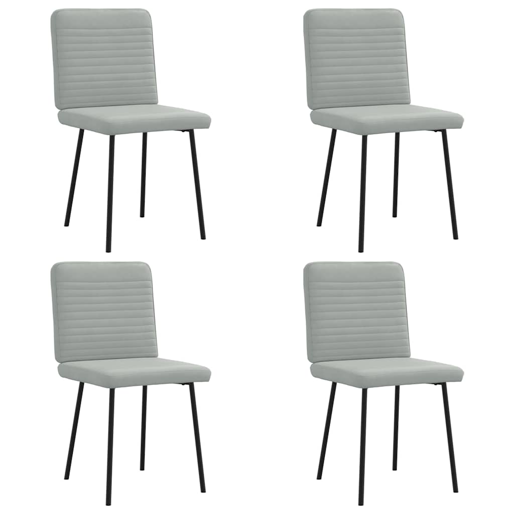 Chaises à manger lot de 4 Gris clair Velours Chaises de cuisine vidaXL