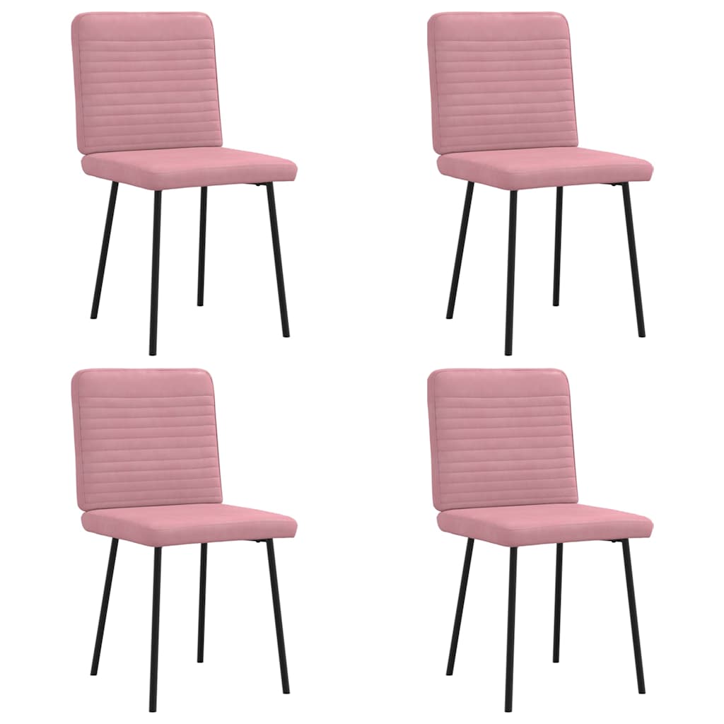 Chaises à manger lot de 4 Rose Velours Chaises de cuisine vidaXL