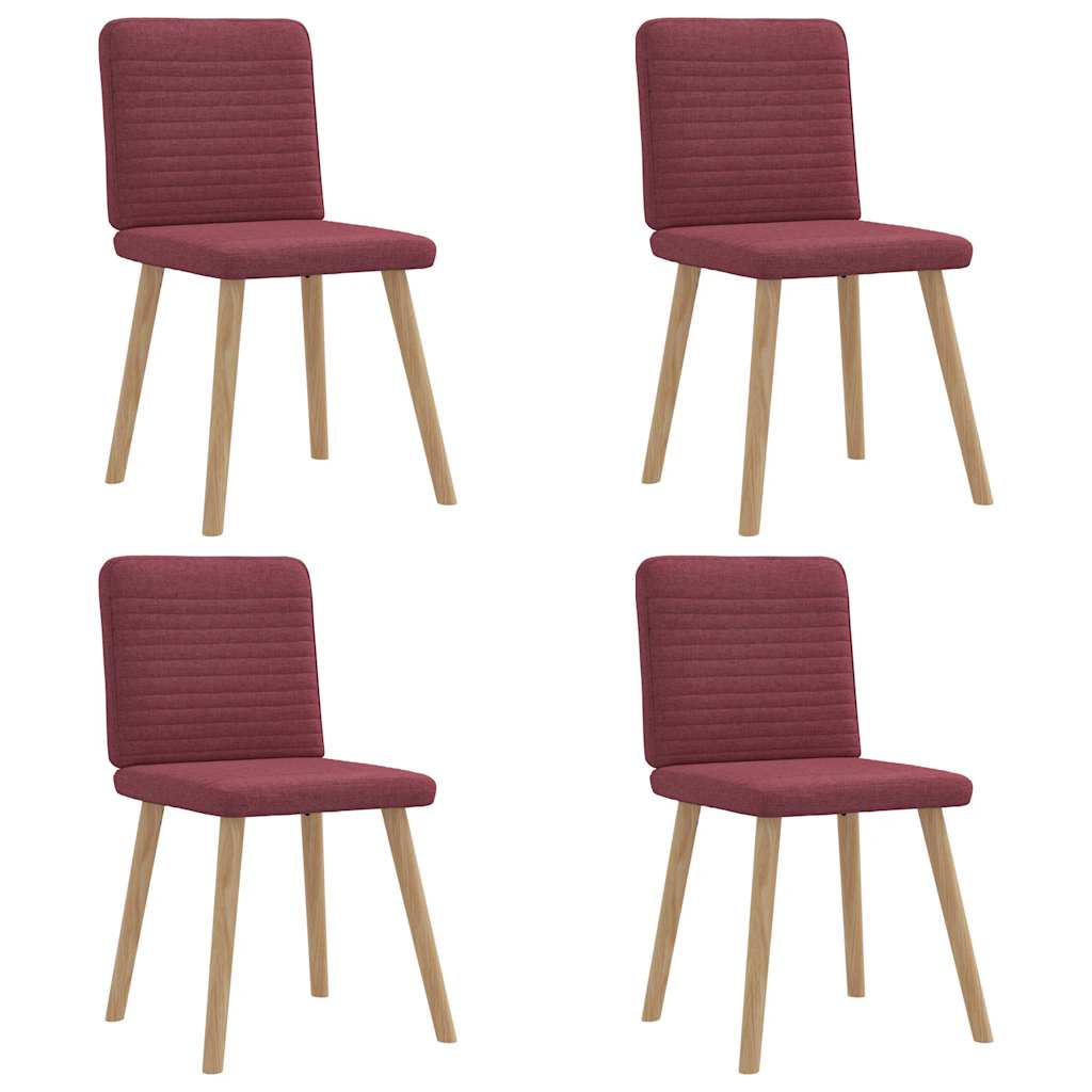 Chaises à manger lot de 4 rouge bordeaux tissu Chaises de cuisine vidaXL