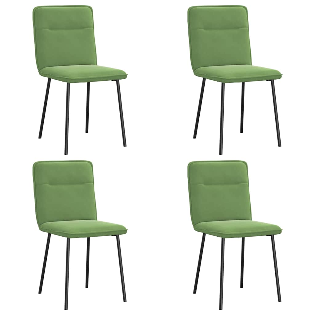 Chaises à manger lot de 4 vert clair velours Chaises de cuisine vidaXL