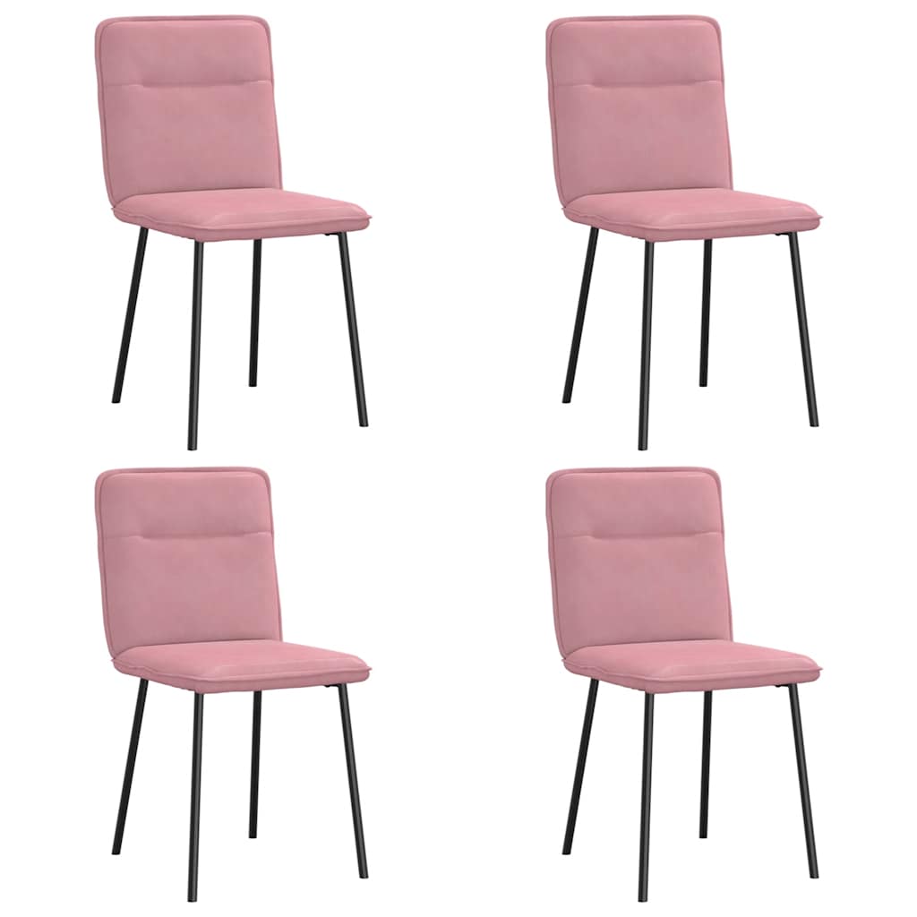 Chaises à manger lot de 4 Rose Velours Chaises de cuisine vidaXL