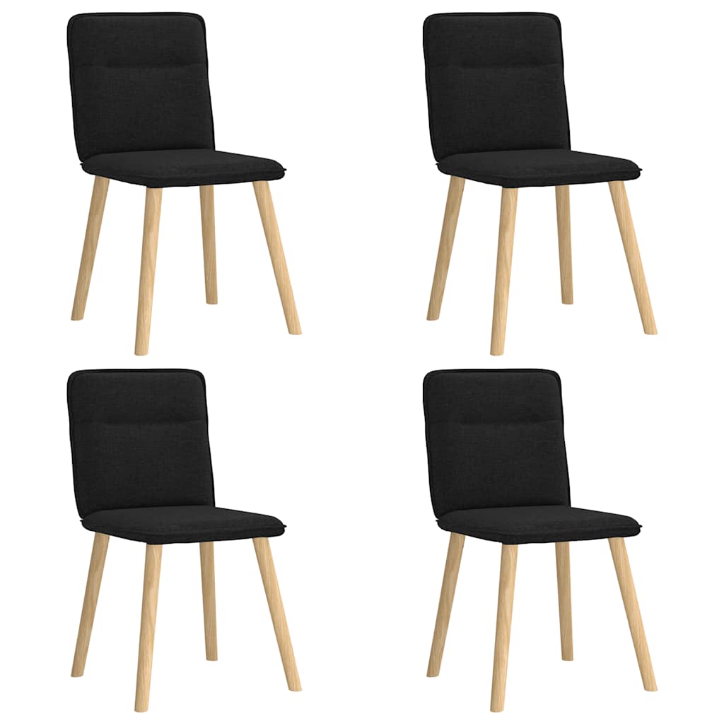 Chaises à manger lot de 4 noir tissu Chaises de cuisine vidaXL