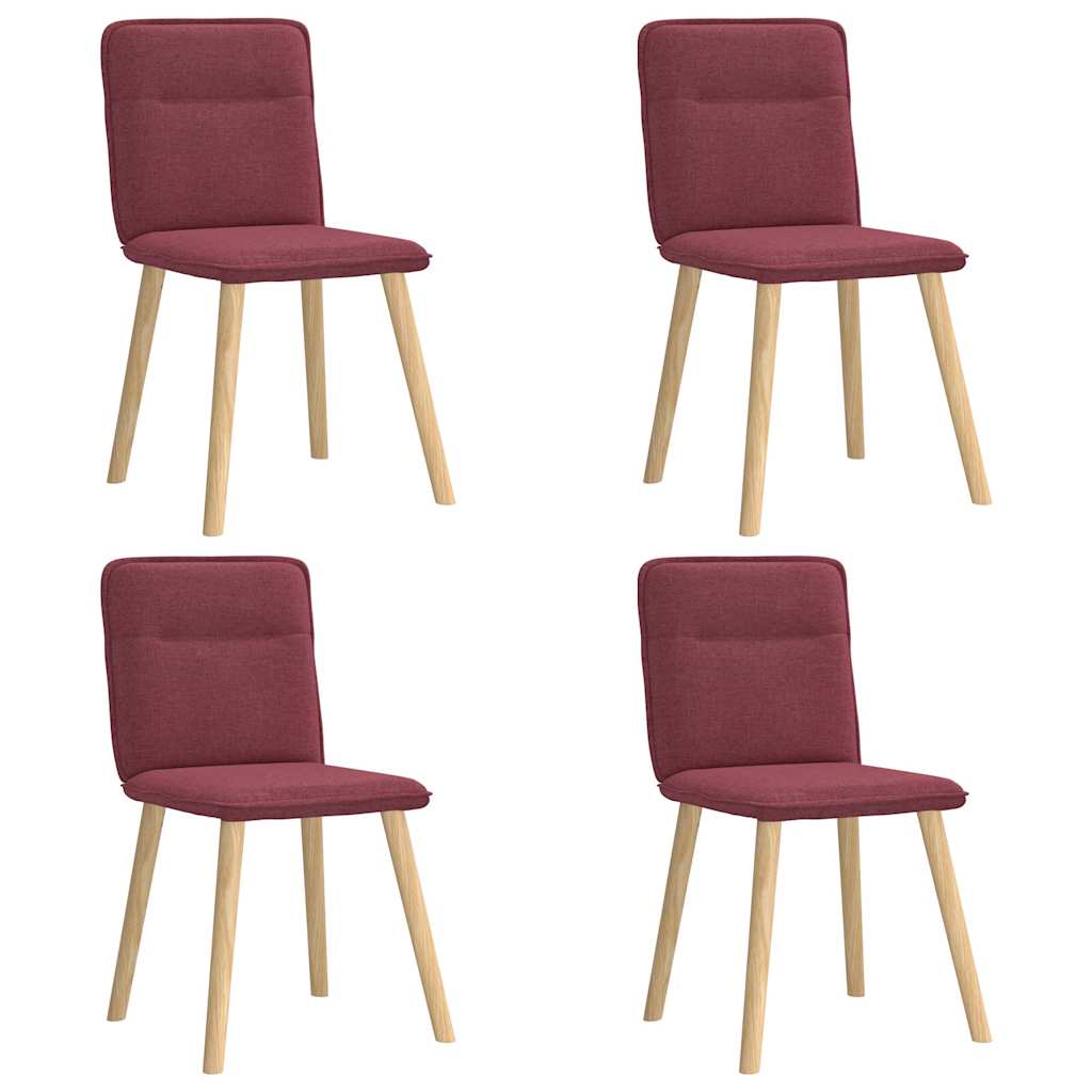 Chaises à manger lot de 4 rouge bordeaux tissu Chaises de cuisine vidaXL