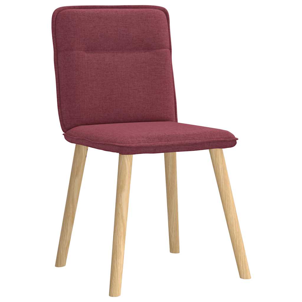 Chaises à manger lot de 4 rouge bordeaux tissu Chaises de cuisine vidaXL