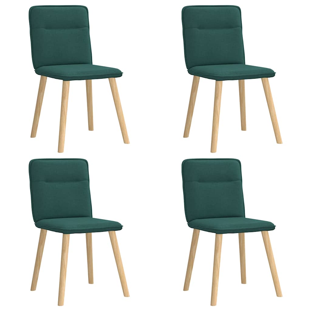 Chaises à manger lot de 4 vert foncé tissu Chaises de cuisine vidaXL