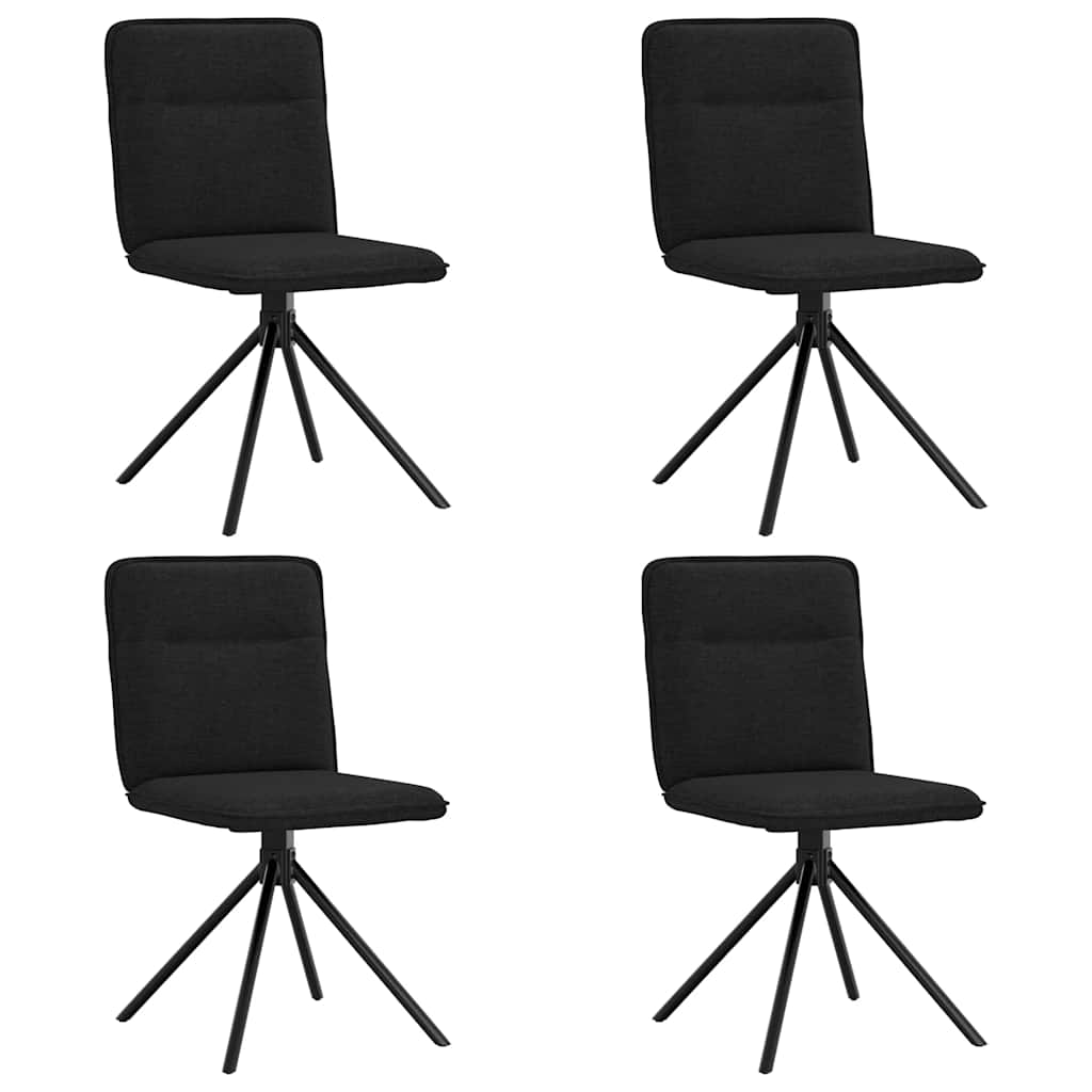 Chaises à manger lot de 4 noir tissu Chaises de cuisine vidaXL