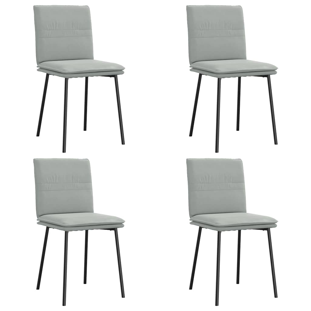 Chaises à manger lot de 4 Gris clair Velours Chaises de cuisine vidaXL