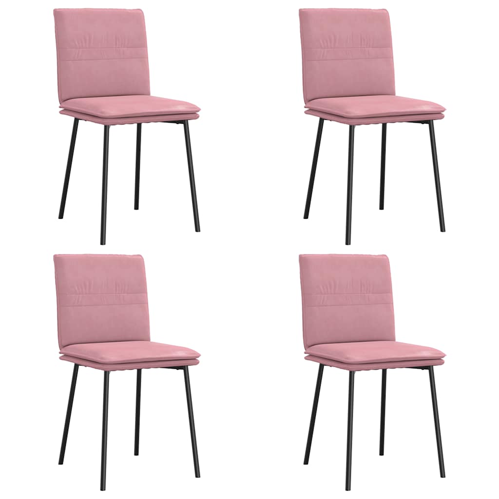 Chaises à manger lot de 4 Rose Velours Chaises de cuisine vidaXL