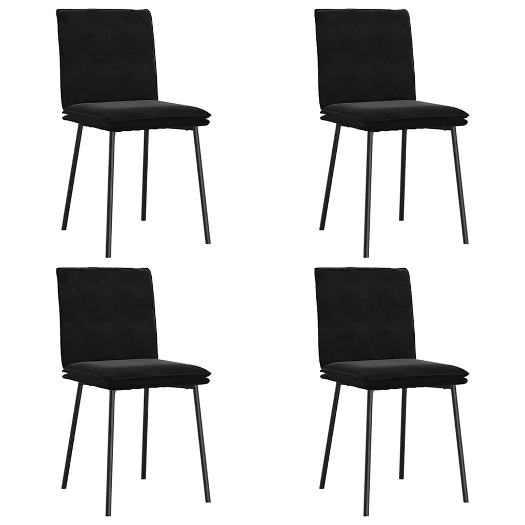 Chaises à manger lot de 4 Noir Velours Chaises de cuisine vidaXL