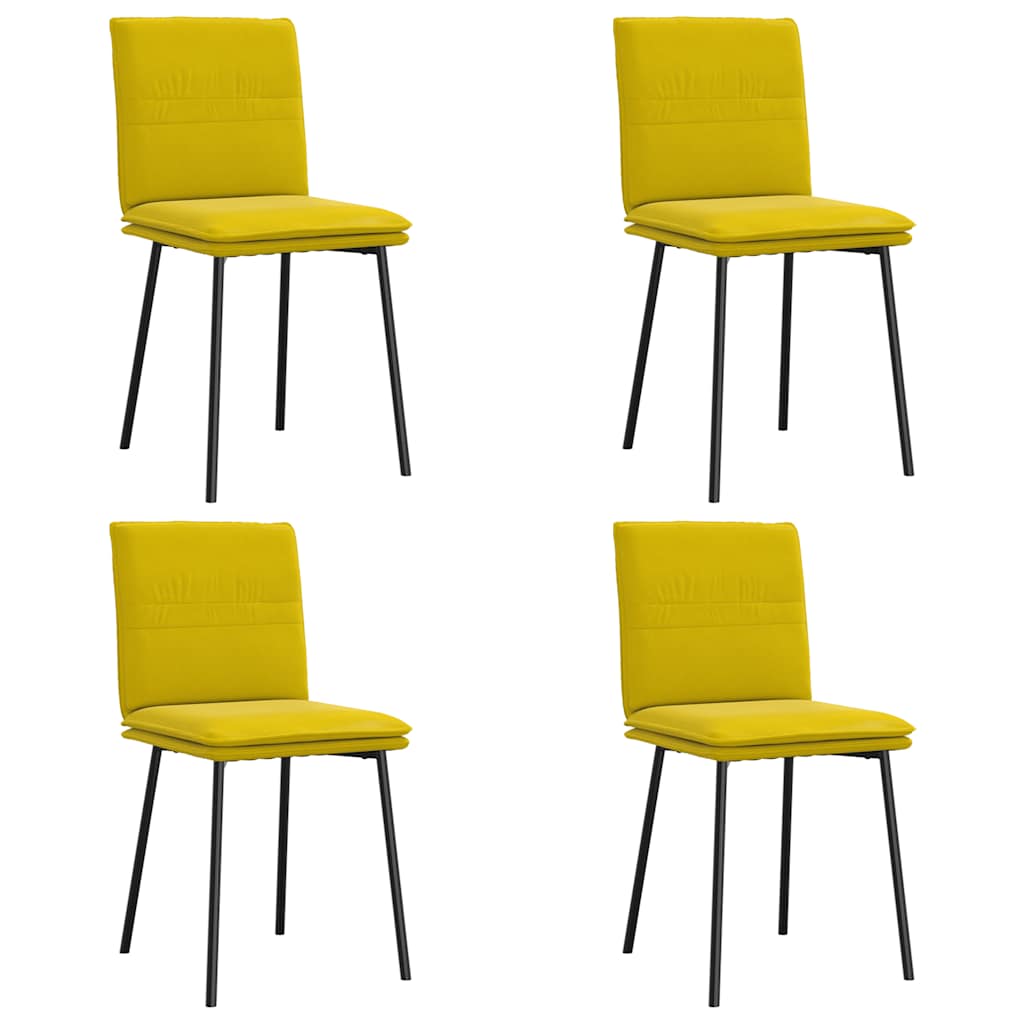 Chaises à manger lot de 4 jaune velours Chaises de cuisine vidaXL