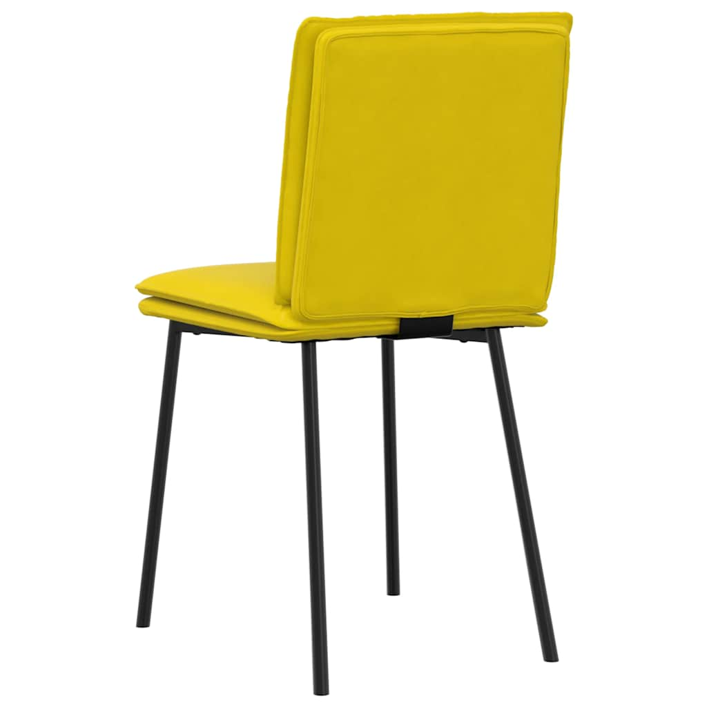 Chaises à manger lot de 4 jaune velours Chaises de cuisine vidaXL