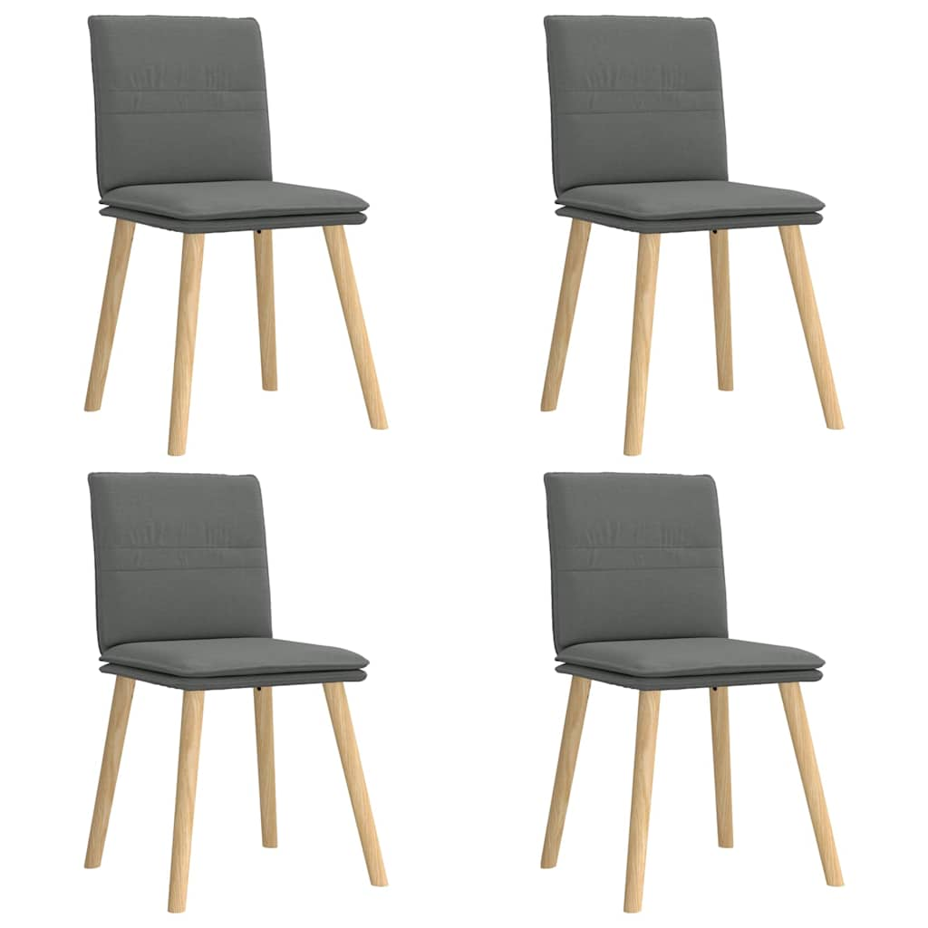 Chaises à manger lot de 4 gris foncé tissu Chaises de cuisine vidaXL