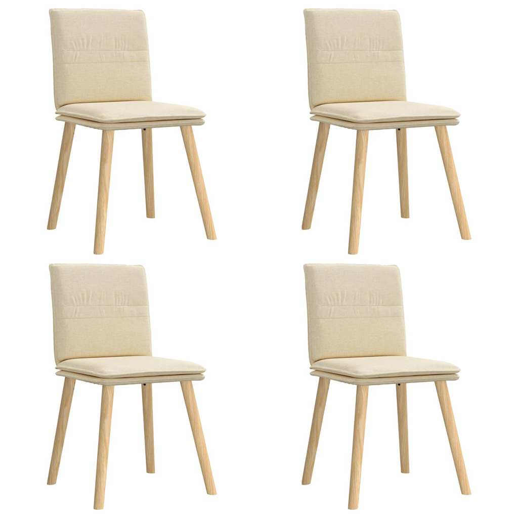 Chaises à manger lot de 4 crème tissu Chaises de cuisine vidaXL