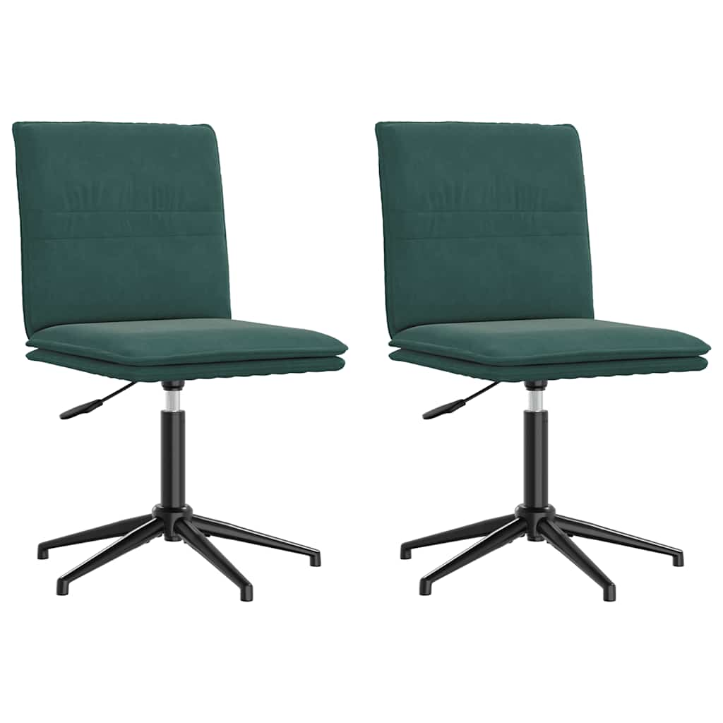 Chaises à manger lot de 2 Vert foncé Velours Chaises de cuisine vidaXL