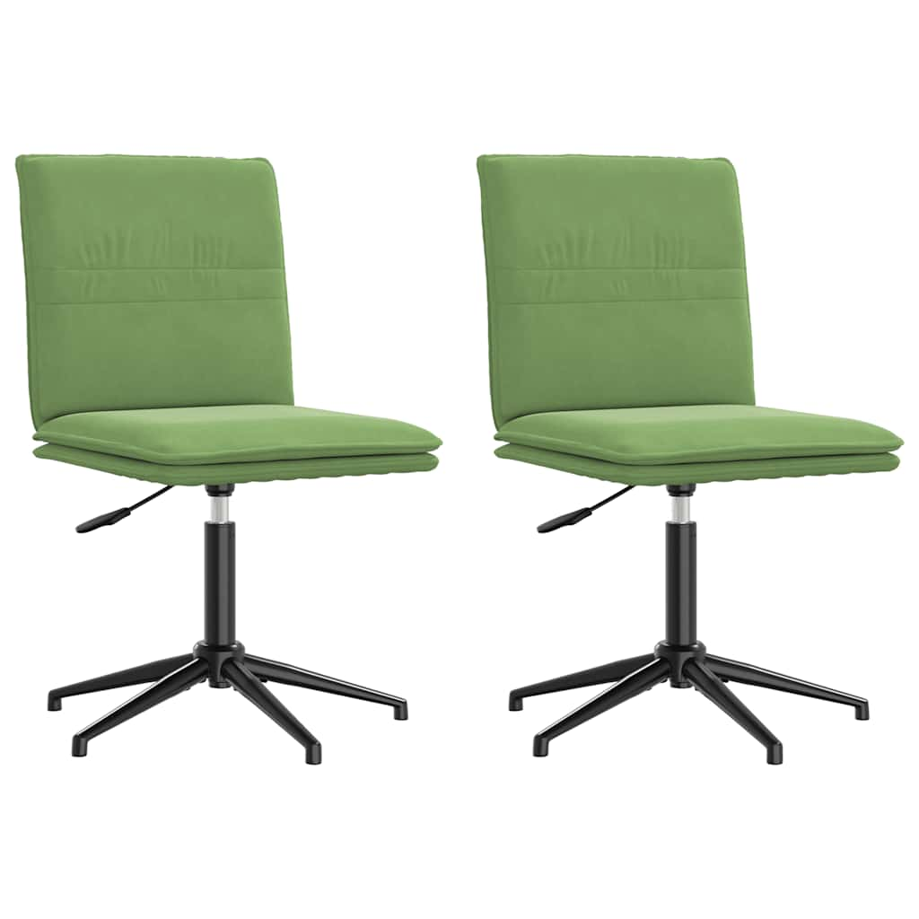 Chaises à manger lot de 2 Vert clair Velours Chaises de cuisine vidaXL