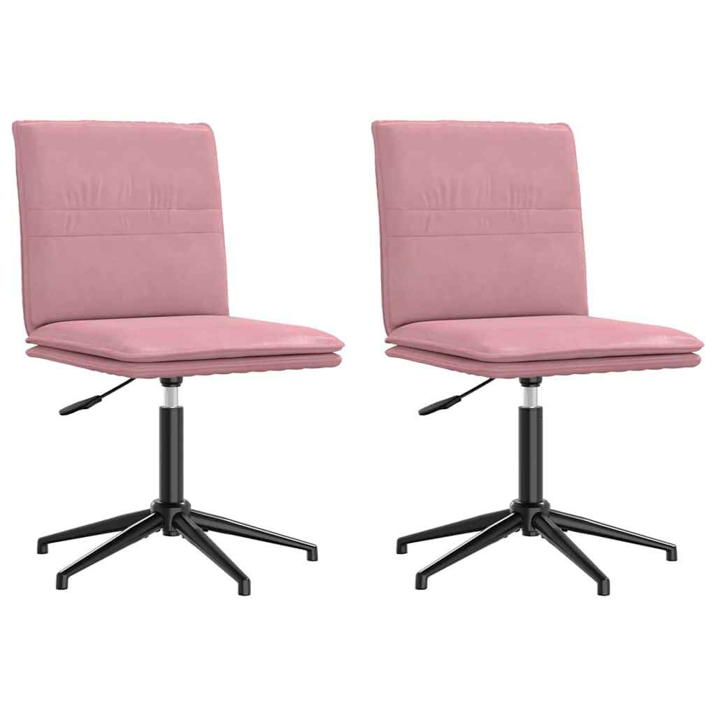 Chaises à manger lot de 2 Rose Velours Chaises de cuisine vidaXL