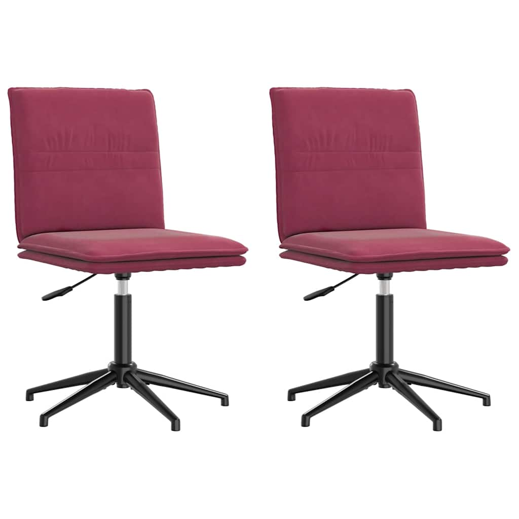 Chaises à manger lot de 2 Rouge bordeaux Velours Chaises de cuisine vidaXL