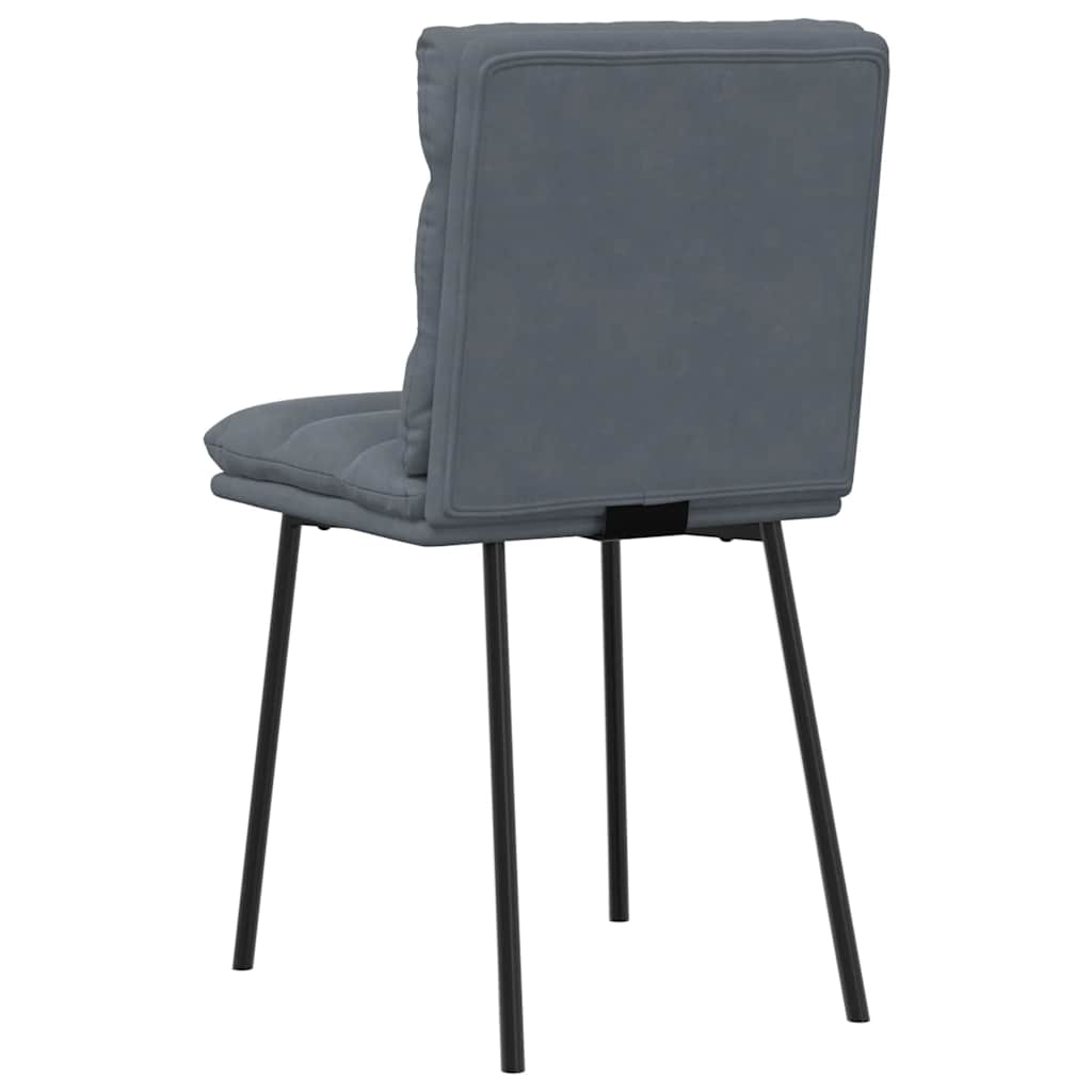 Chaises à manger lot de 4 Gris foncé Velours Chaises de cuisine vidaXL