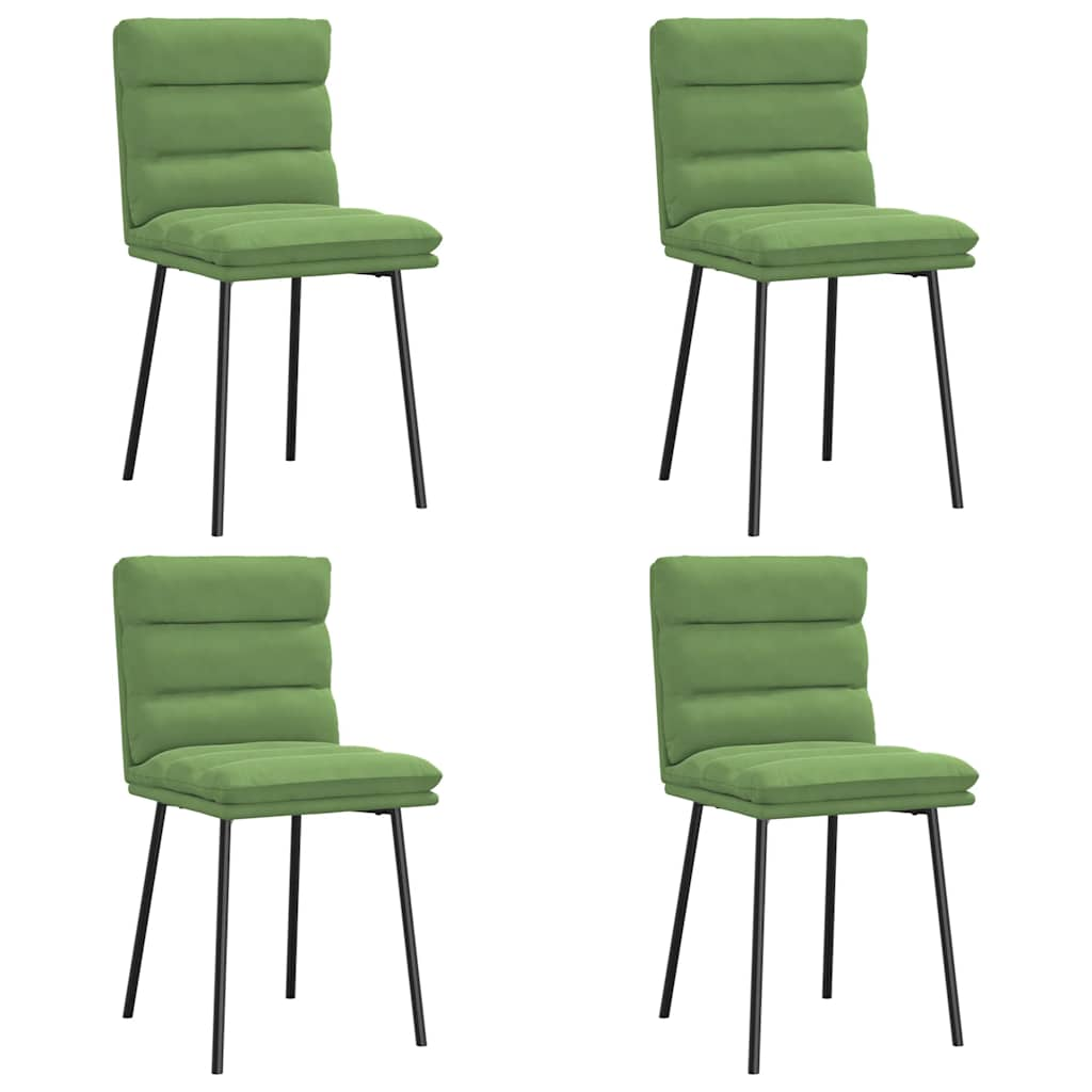 Chaises à manger lot de 4 vert clair velours Chaises de cuisine vidaXL