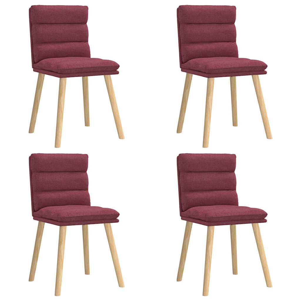 Chaises à manger lot de 4 rouge bordeaux tissu Chaises de cuisine vidaXL