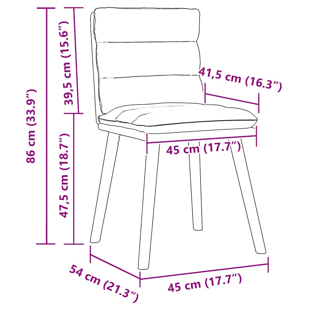 Chaises à manger lot de 4 crème tissu Chaises de cuisine vidaXL