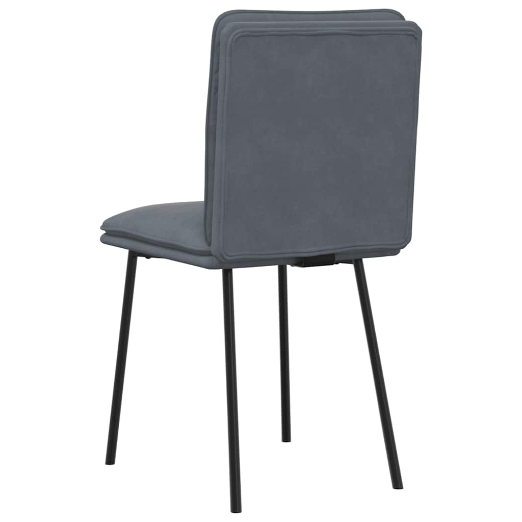 Chaises à manger lot de 4 Gris foncé Velours Chaises de cuisine vidaXL