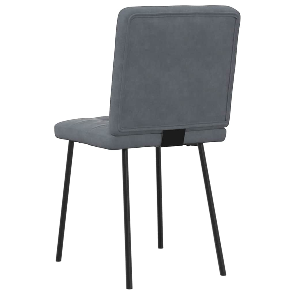 Chaises à manger lot de 6 gris foncé velours Chaises de cuisine vidaXL