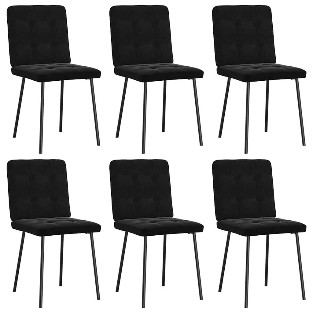 Chaises à manger lot de 6 noir velours Chaises de cuisine vidaXL