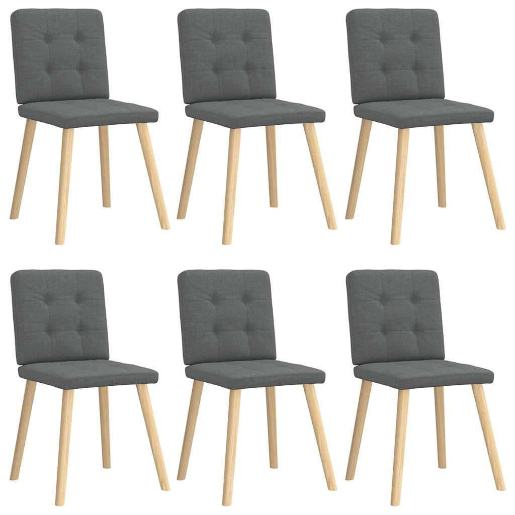 Chaises à manger lot de 6 gris foncé tissu Chaises de cuisine vidaXL