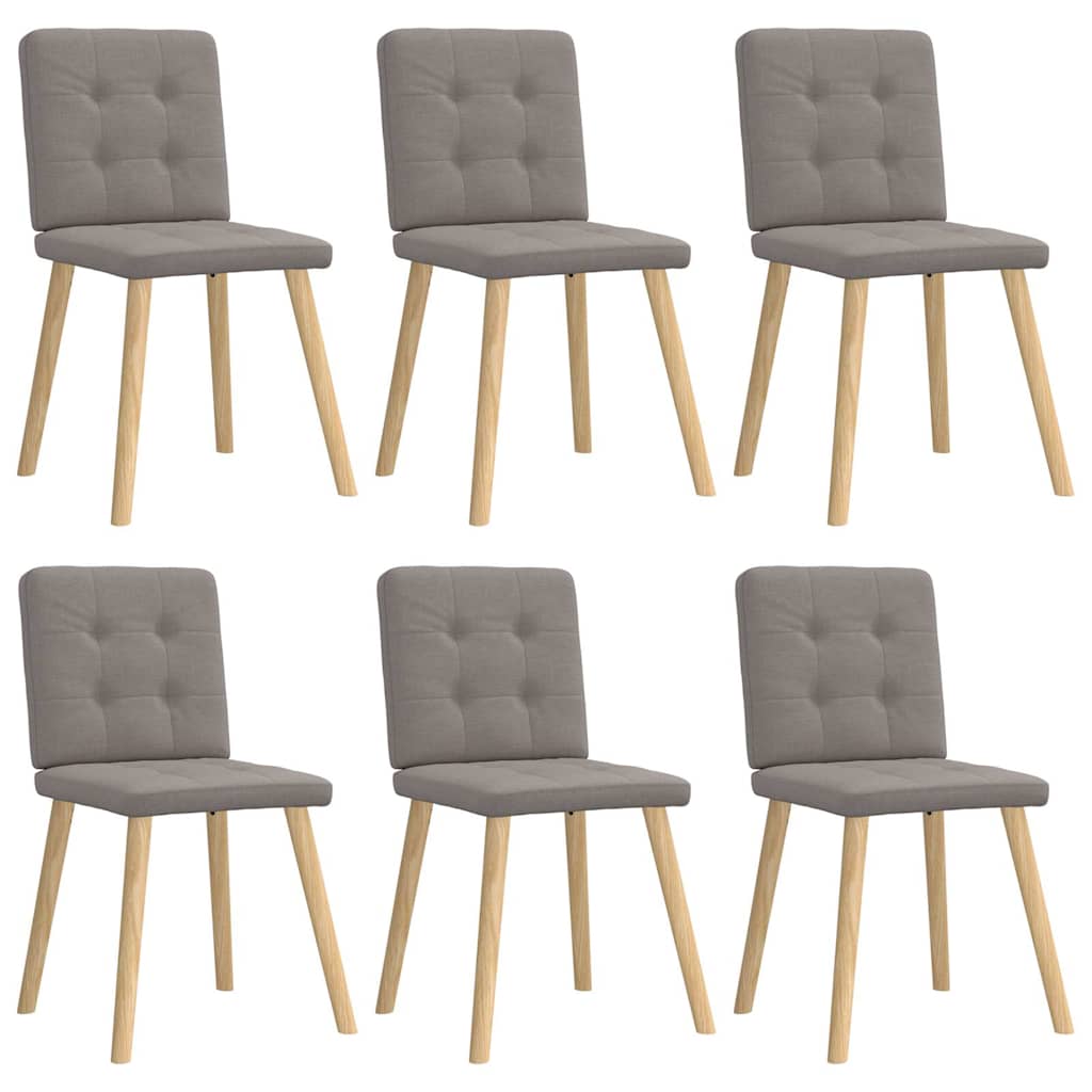 Chaises à manger lot de 6 taupe tissu Chaises de cuisine vidaXL