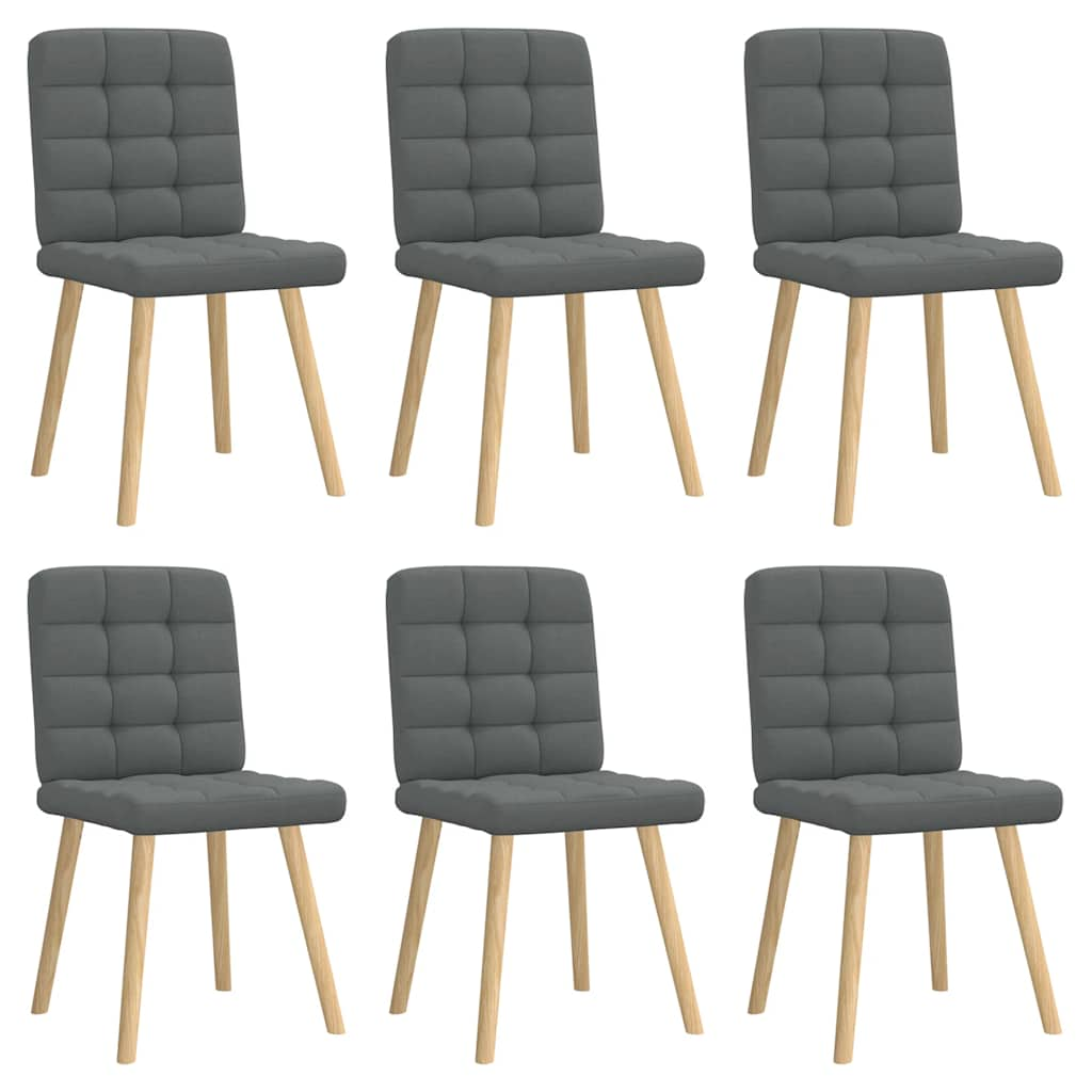 Chaises à manger lot de 6 gris foncé tissu Chaises de cuisine vidaXL