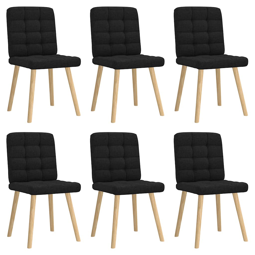 Chaises à manger lot de 6 noir tissu Chaises de cuisine vidaXL