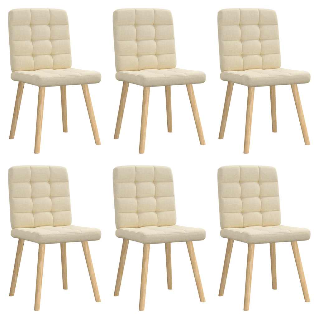 Chaises à manger lot de 6 crème tissu Chaises de cuisine vidaXL