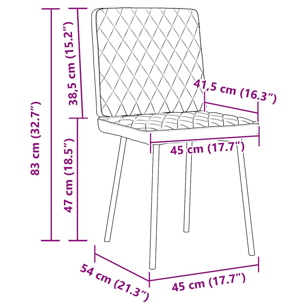 Chaises à manger lot de 6 gris foncé velours Chaises de cuisine vidaXL