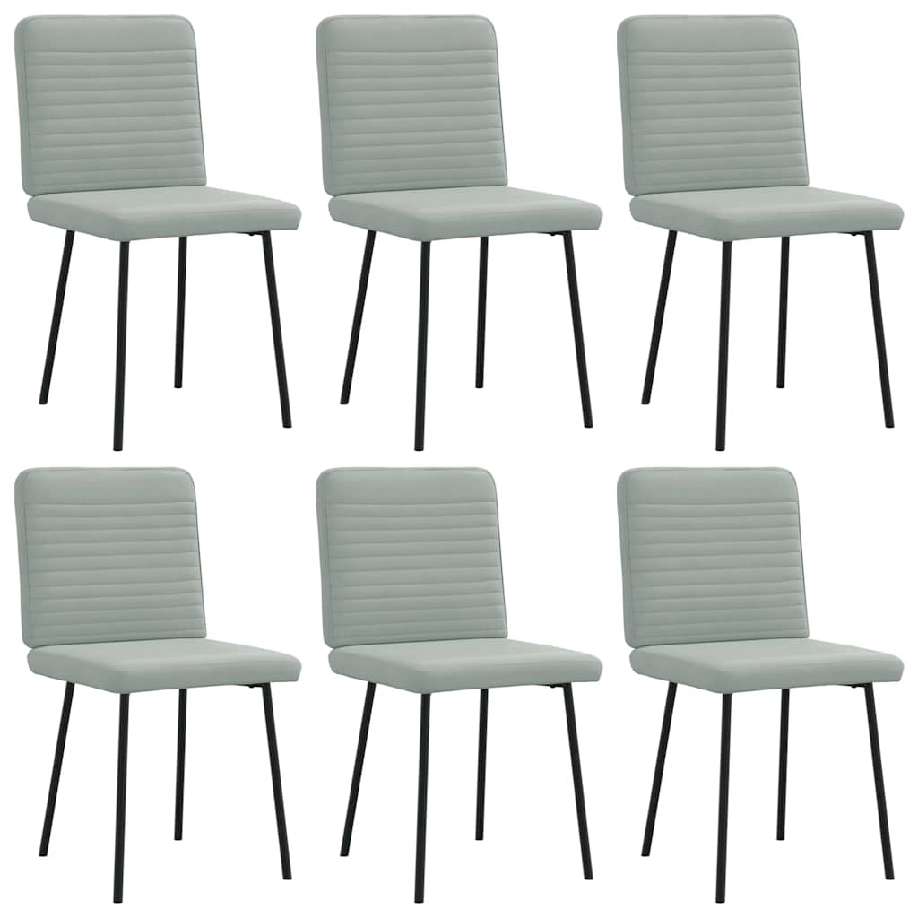 Chaises à manger lot de 6 gris clair velours Chaises de cuisine vidaXL