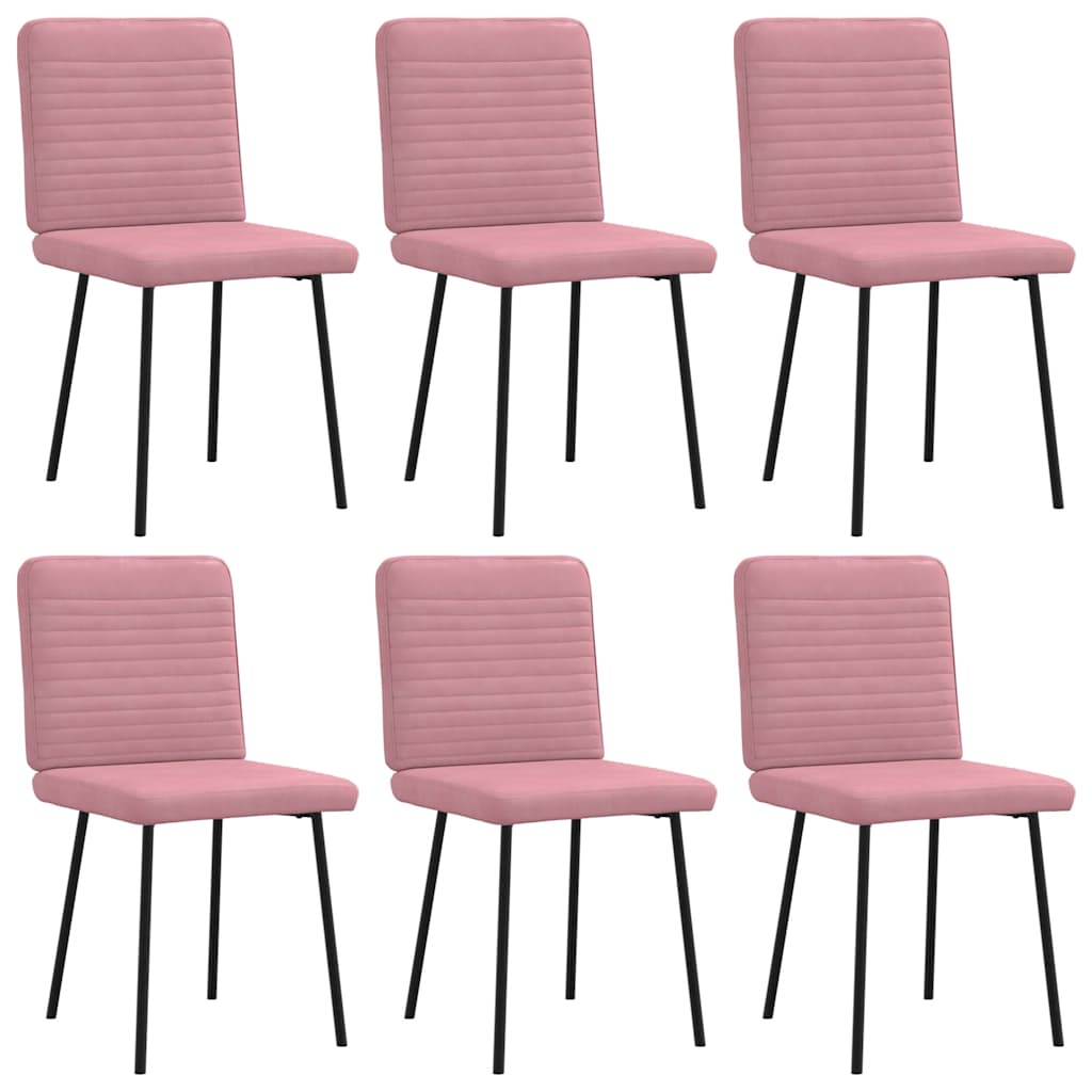 Chaises à manger lot de 6 rose velours Chaises de cuisine vidaXL