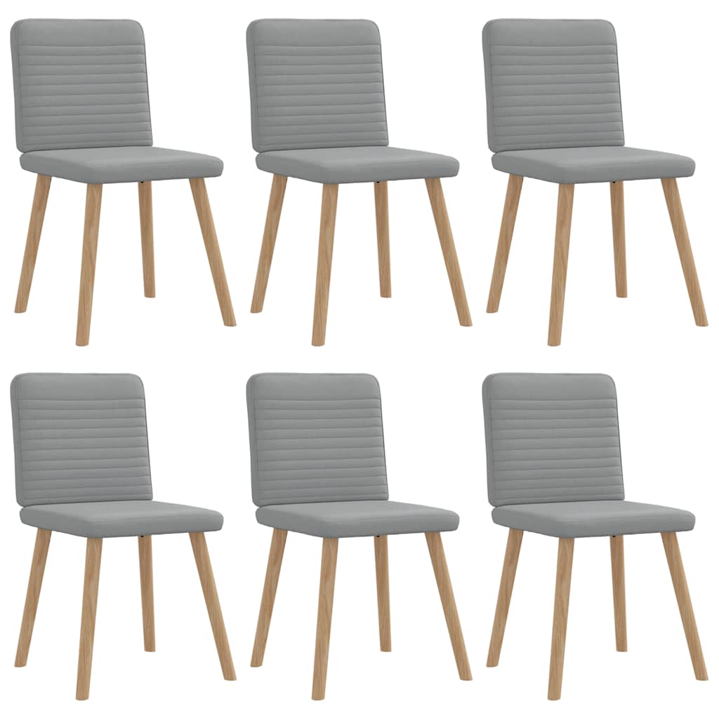 Chaises à manger lot de 6 gris clair tissu Chaises de cuisine vidaXL