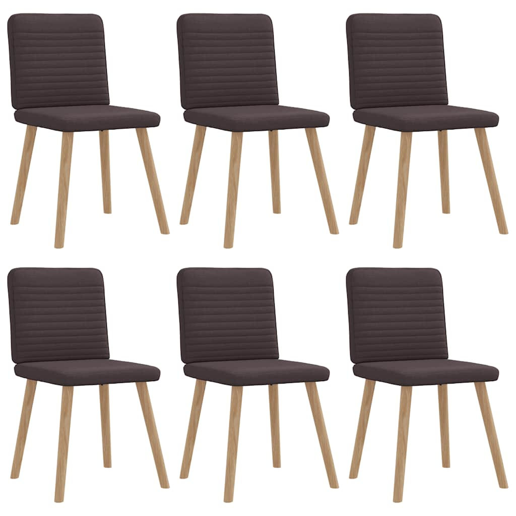 Chaises à manger lot de 6 marron foncé tissu Chaises de cuisine vidaXL