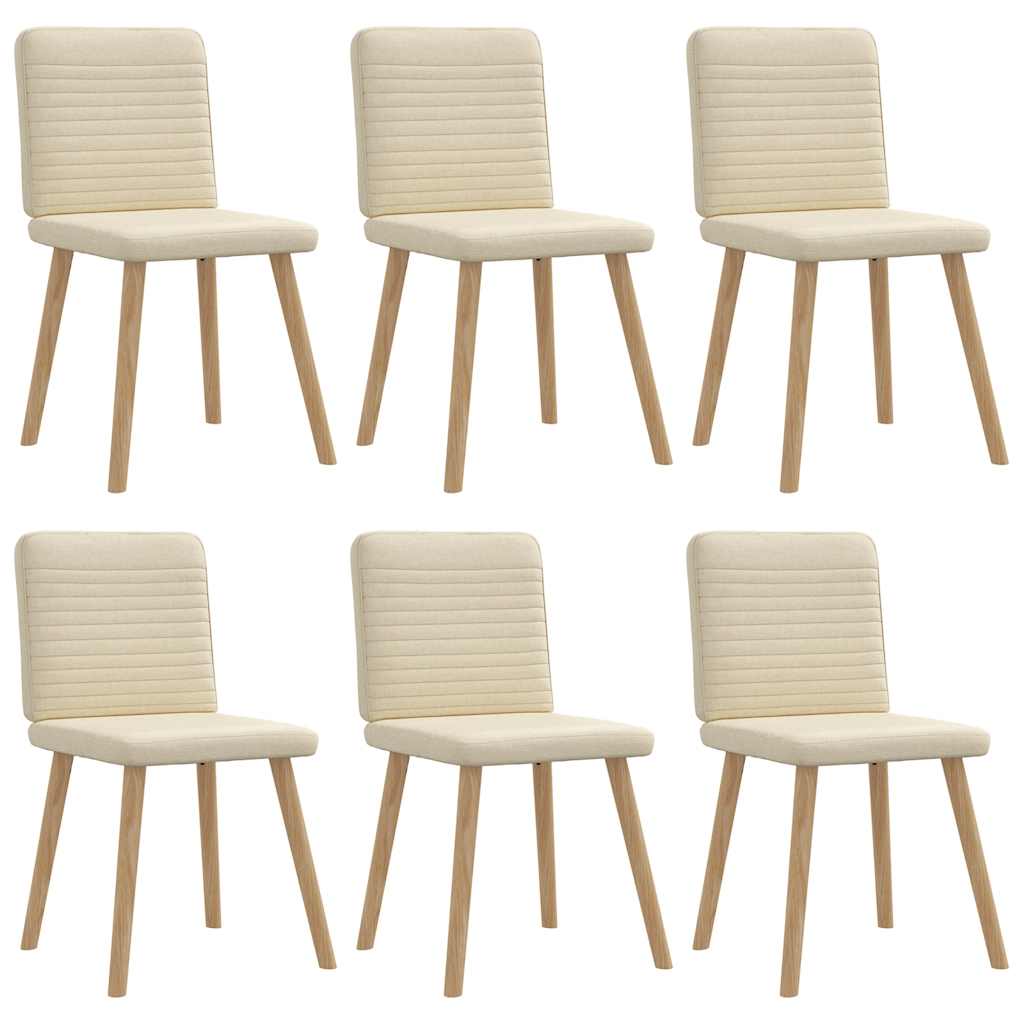 Chaises à manger lot de 6 crème tissu Chaises de cuisine vidaXL